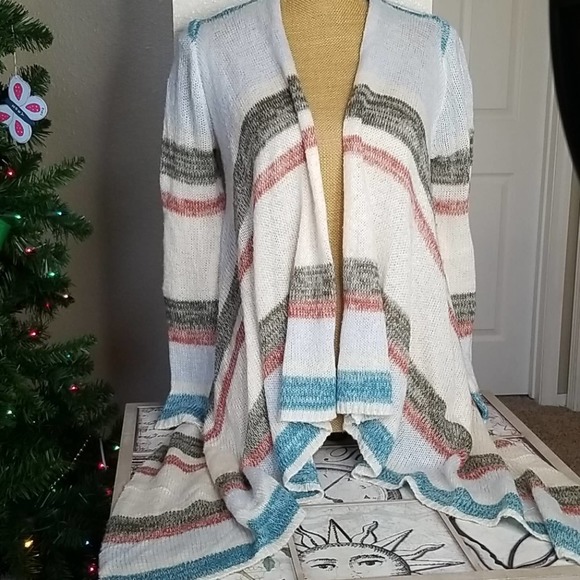 Almost Famous Sweaters - Almost Famous Soft Striped Cardigan Boho Sweater